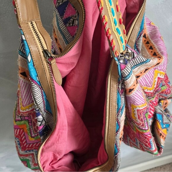 Boho Chic Coloful Hippie Hobo Roomy Shoulder bag Slouchy Made In India 29x18 - Picture 10 of 13